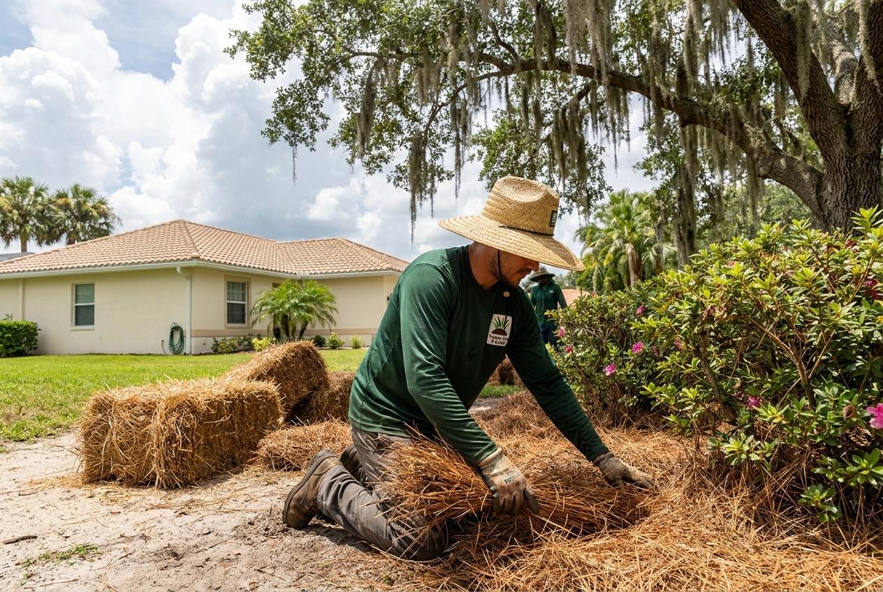 Pine Straw Installation in Tampa, Florida